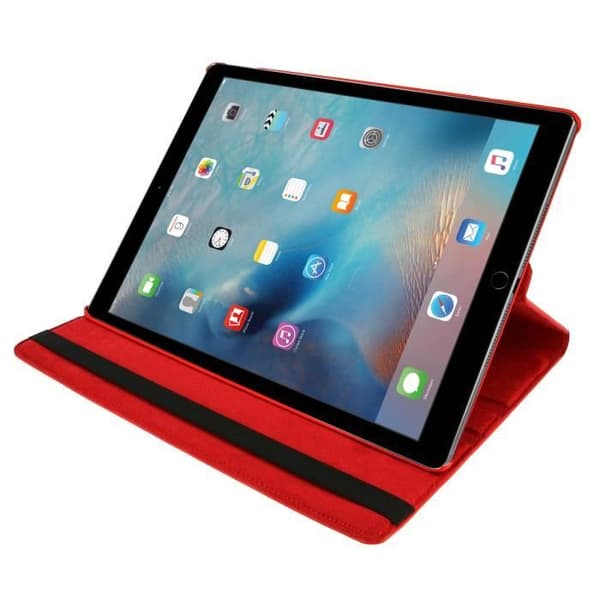 Hus iPad Pro 12.9 - AVIZAR - Flerpositionsetui - Ekologisk läder - 360° Stöd - Röd