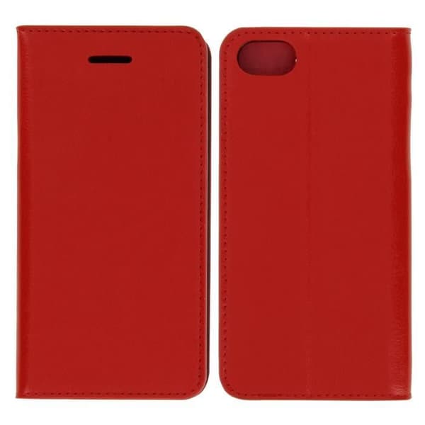 Etui Plånbok Läder Röd - AVIZAR - iPhone 7 och 8 - Stöd Funktion - Halvstyv Skal - Flip