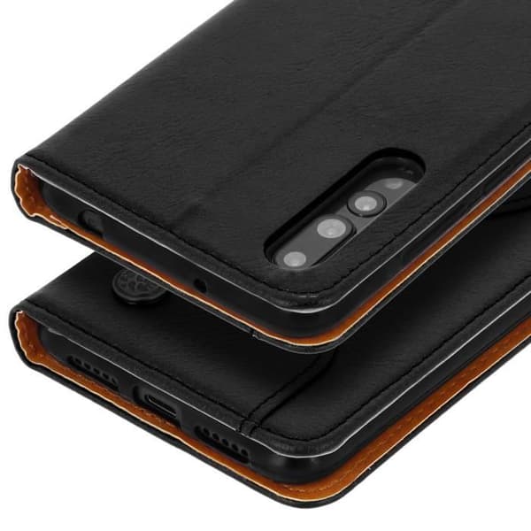 Huawei P20 Pro Folio Fodral Läder Flip Cover Korthållare Stativ Funktion - Svart