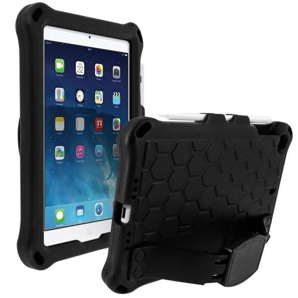 iPad Mini 1/2/3 Fodral - AVIZAR - Hybrid - Rotationshandtag - Ställbart Stöd - Svart