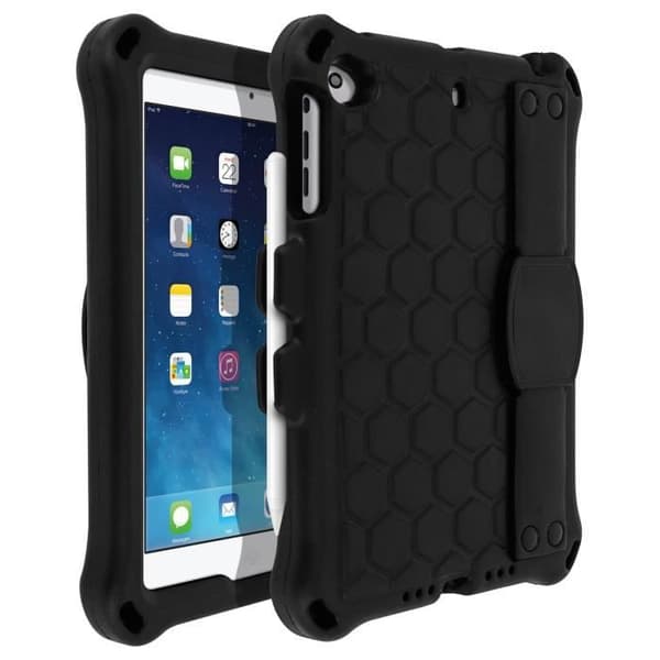 iPad Mini 1/2/3 Fodral - AVIZAR - Hybrid - Rotationshandtag - Ställbart Stöd - Svart