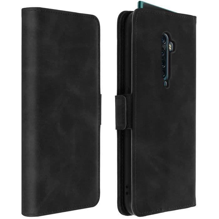 Oppo Reno 2 Fodral Folio Cover Korthållare Stativ Funktion Svart Svart