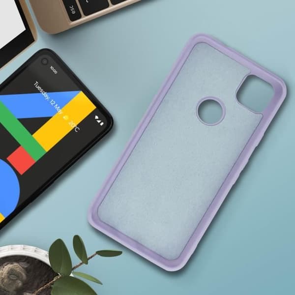 Skyddsfodral - AVIZAR - Google Pixel 4A - Halvstyv silikon - Soft Touch-yta - Lila