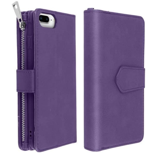Plånboksfodral - AVIZAR - iPhone 6/6S/7/8 Plus - Lila - Hård Skal - Dubbel Lock