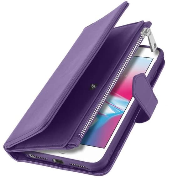 Plånboksfodral - AVIZAR - iPhone 6/6S/7/8 Plus - Lila - Hård Skal - Dubbel Lock