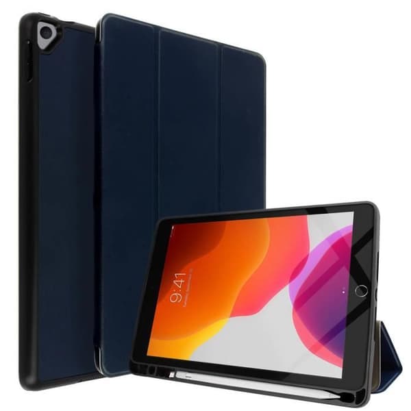 iPad-fodral 2019 10.2 - AVIZAR - Tunn design - Ekologisk läder - Videostativ - Inbyggt tangentbord