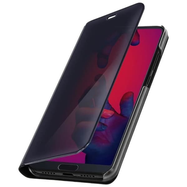 Housse - Huawei - P20 Pro - Etui Miroir - Coque Rigide - Funktion Stöd - Svart