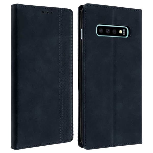Hölster - Samsung - Galaxy S10 - Fodral Folio - Kortplats - Inbyggt stöd - Blå