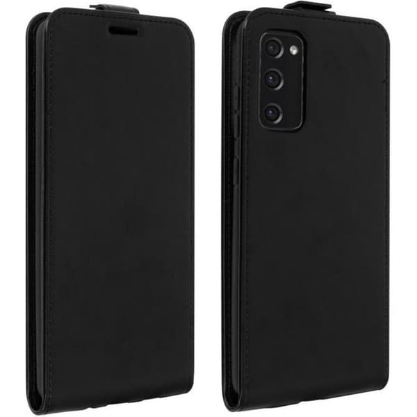 Étui AVIZAR för Samsung Galaxy S20 FE - Heltäckande skydd - Svart - Ekoskinn - Magnetisk stängning