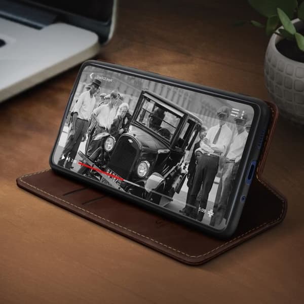 Samsung Galaxy S20 FE Folio Vintage plånbok och videoställ Brun