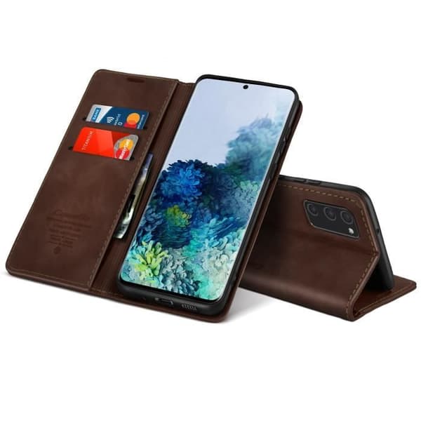 Samsung Galaxy S20 FE Folio Vintage plånbok och videoställ Brun