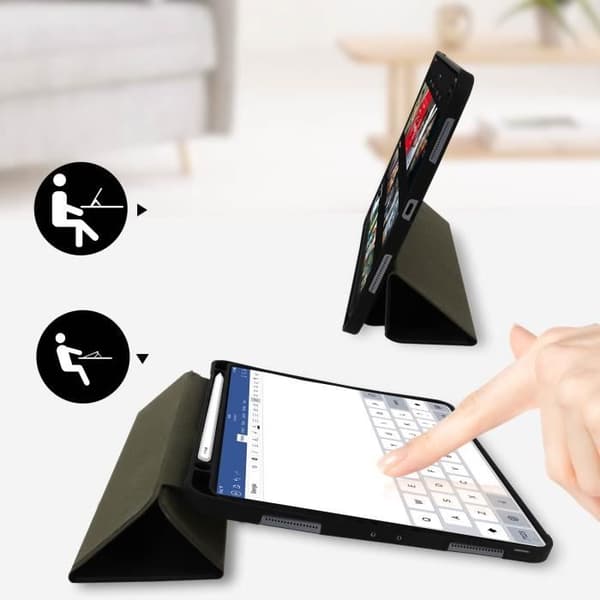 iPad Pro 12.9 2020-fodral - DUX DUCIS - Ekologiskt läder - Video- och tangentbordstöd - Sömntillstånd - Svart