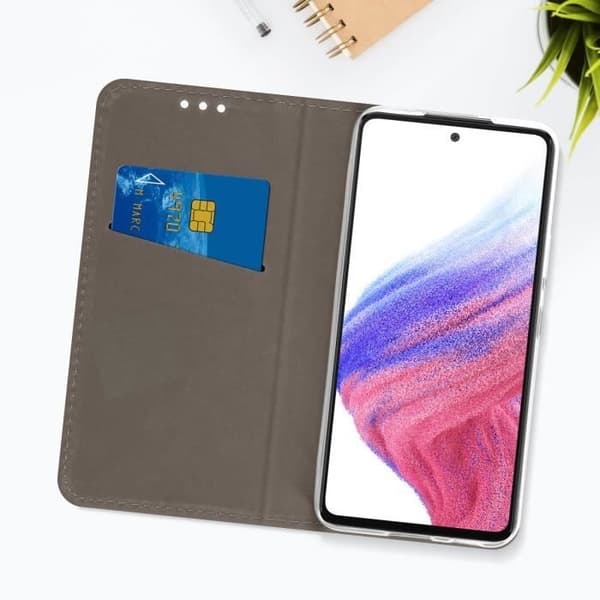 Samsung Galaxy A53 5G-fodral med flip-korthållare Stödfunktion midnattsblå
