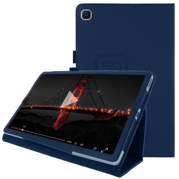 Etui - AVIZAR - Galaxy Tab S6 Lite - Ekokvalitet Soft Touch - Video Stöd - Blå 10,5 tum