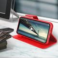 Miniatyrbild 4 av 4: Hus till iPhone 11 - AVIZAR - Röd Folio Fodral - Silikongel - Videostöd - Magnetisk Stängning