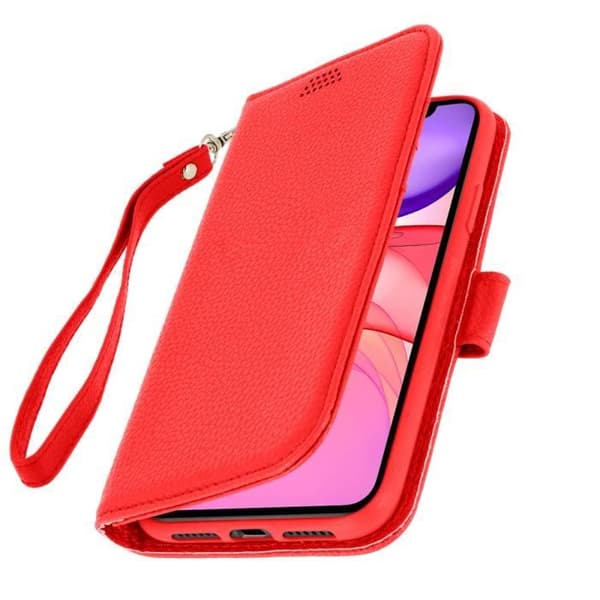 Hus till iPhone 11 - AVIZAR - Röd Folio Fodral - Silikongel - Videostöd - Magnetisk Stängning
