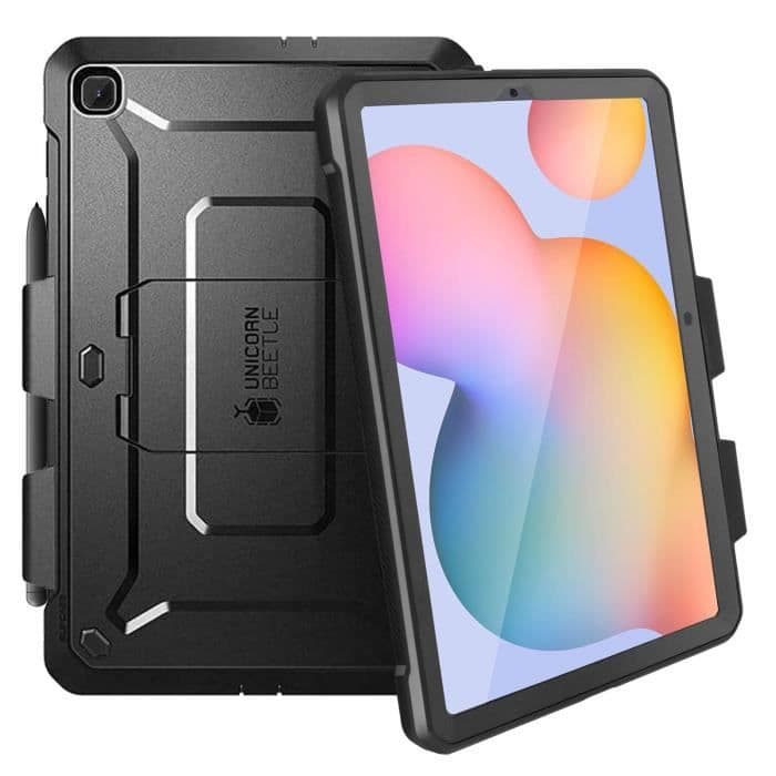 Galaxy Tab S6 Lite Fodral med Unicorn Beetle Pro Supcase Kickstand - Svart