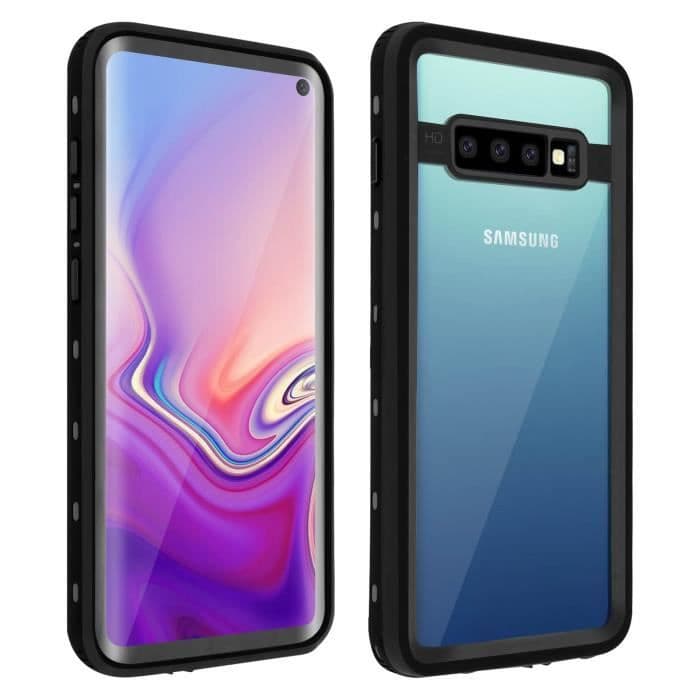 Samsung Galaxy S10 Fodral Bi-material Vattentät 2m Svart Redpepper Screen Film Svart