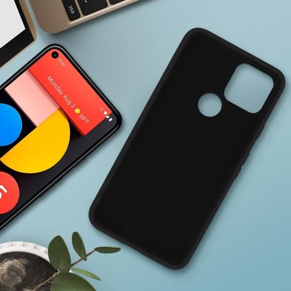 Skyddsskal - AVIZAR - Google Pixel 5 - Halvstyv silikon - Soft Touch-finish - Svart
