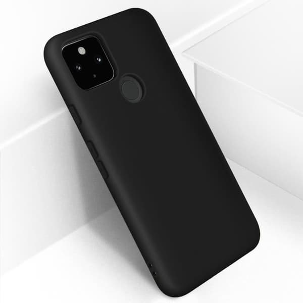 Skyddsskal - AVIZAR - Google Pixel 5 - Halvstyv silikon - Soft Touch-finish - Svart
