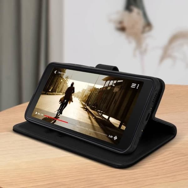 Étui AVIZAR för Samsung Galaxy Xcover 5 - Skydd, kortficka, stödfunktion - Svart