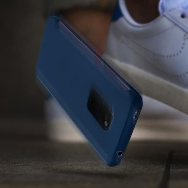 Housse - AVIZAR - Huawei Mate 20 - Hård Skal - Fodral med Stor Fönster - Mörkblå