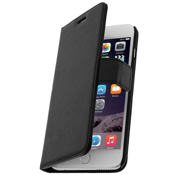 Fodral Folio - Avizar - iPhone 6 Plus - Ekoklädsel - Svart - Fullständigt skydd