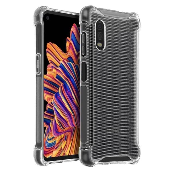 Fodral - AKASHI - Galaxy Xcover Pro - Flexibel - Stötsäker - Transparent Vit