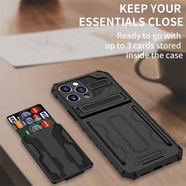Armor suojakotelo Yhteensopiva Iphonen kanssa, jossa on 3 luottokorttipaikkaa