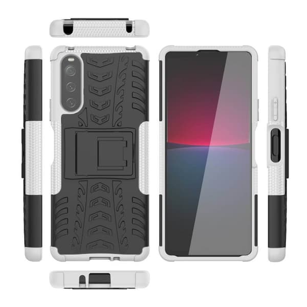 Stødbestandigt cover med stativ Sony Xperia 10 IV - Hvid