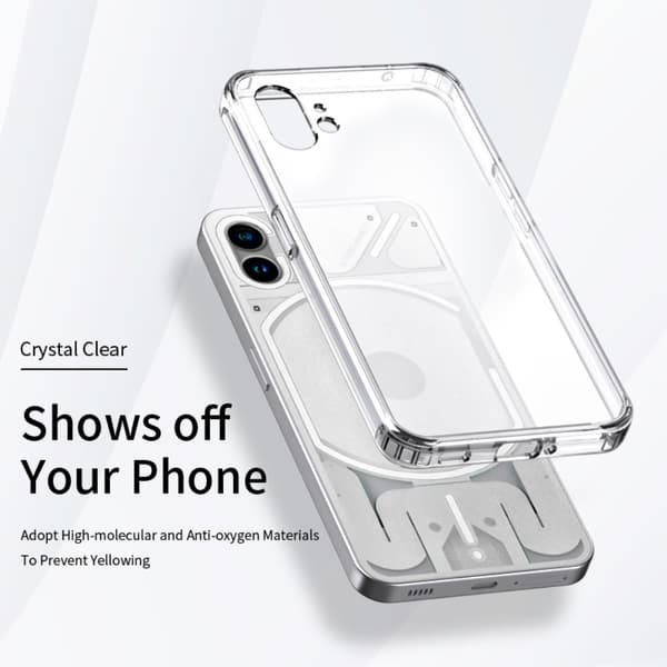 SKALO Nothing Phone (1) Iskunkestävä Clear Hybridi Suojakuori - Läpinäkyvä