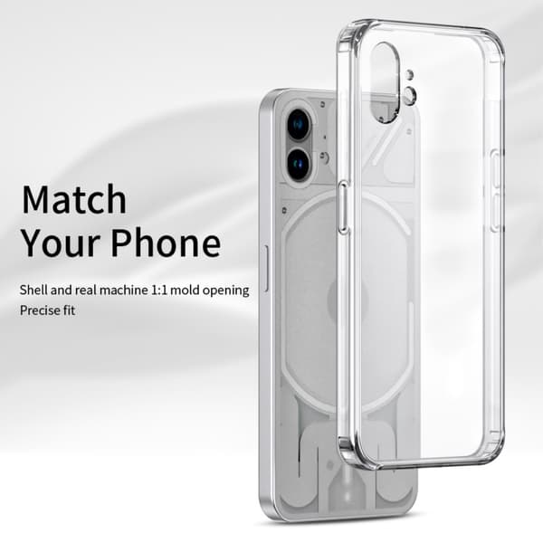 SKALO Nothing Phone (1) Iskunkestävä Clear Hybridi Suojakuori - Läpinäkyvä