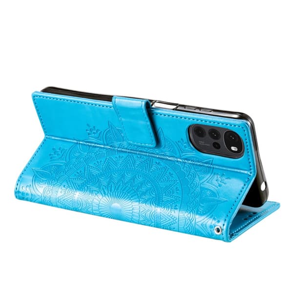 SKALO Motorola Moto G22 Mandala Flip Cover - Blå
