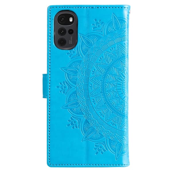 SKALO Motorola Moto G22 Mandala Flip Cover - Blå