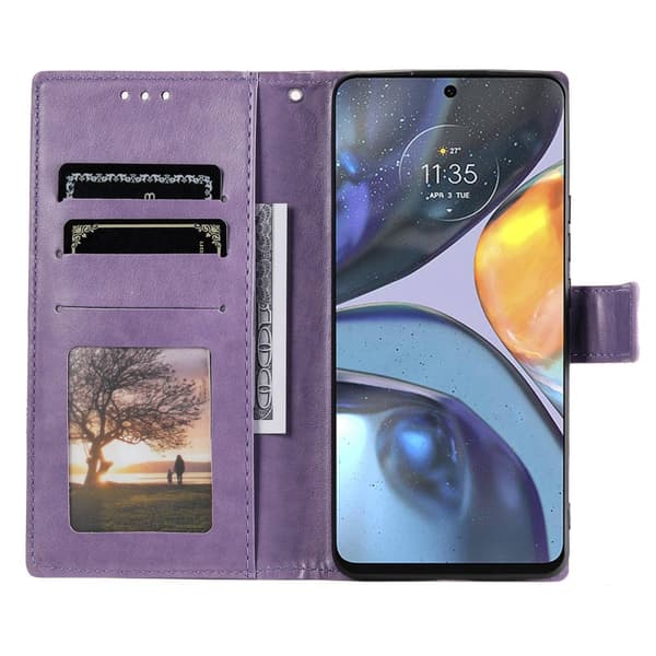 SKALO Motorola Moto G22 Mandala Flip Cover - Lilla