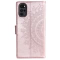 Pikkukuva 6 / 6: SKALO Motorola Moto G22 Mandala lompakkokotelo - Ruusukulta