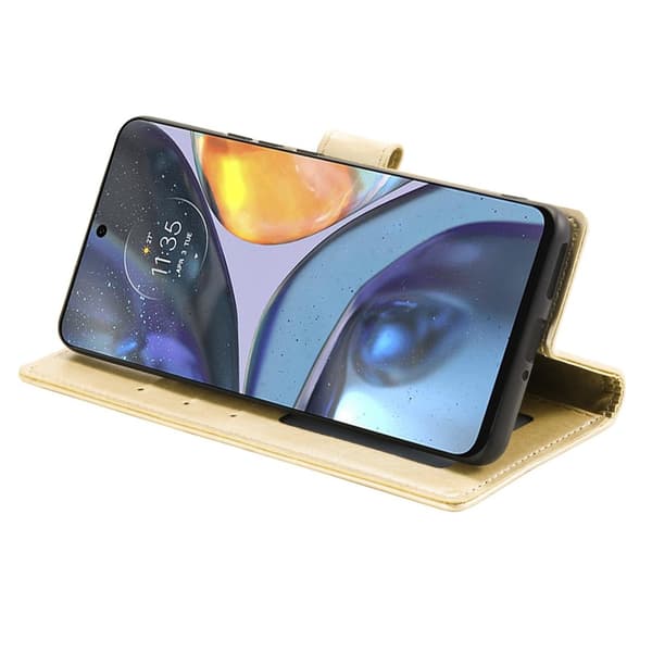 SKALO Motorola Moto G22 Mandala Plånboksfodral - Guld
