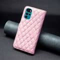 Miniatyrbild 6 av 8: SKALO Motorola Moto G22 BINFEN COLOR Quiltat Plånbok - Rosa