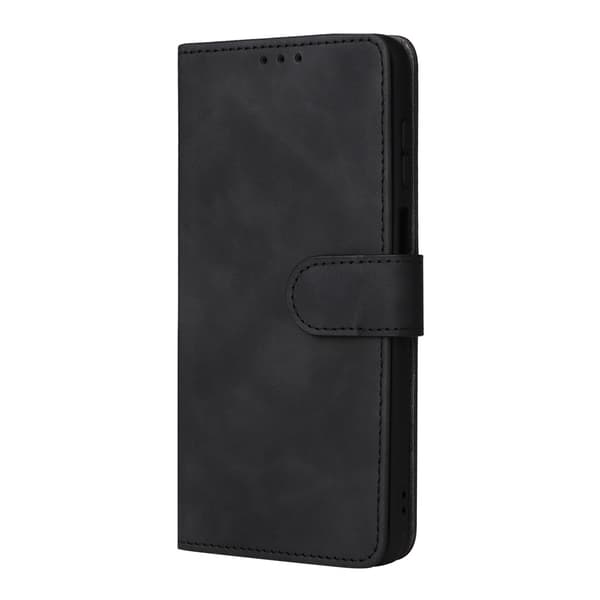 SKALO Motorola Moto G22 Matt PU-Läder Plånboksfodral - Svart