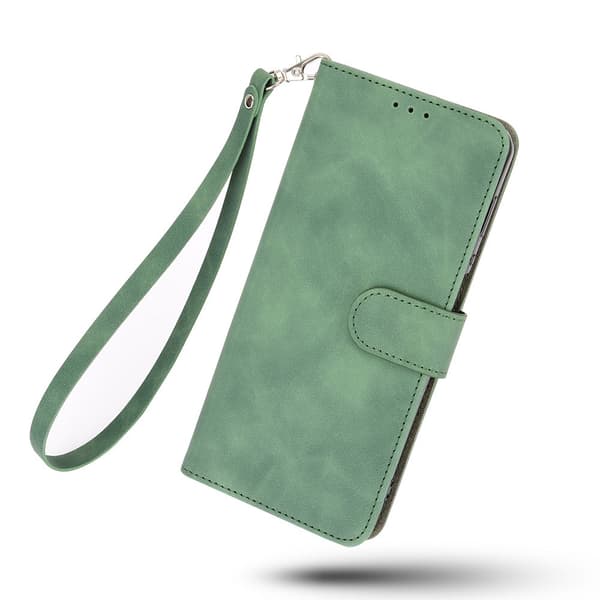 SKALO Motorola Moto G22 Matt PU Nahka lompakkokotelo - Vihreä