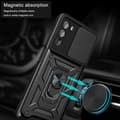Pikkukuva 3 / 8: SKALO Motorola Moto G52 Armor hybridi metallirengas kameran liukusäädin - - Punainen