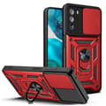Pikkukuva 1 / 8: SKALO Motorola Moto G52 Armor hybridi metallirengas kameran liukusäädin - - Punainen