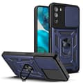 Miniatyrbild 1 av 8: SKALO Motorola Moto G52 Armor Hybrid Metallring Kameraslider - Blå