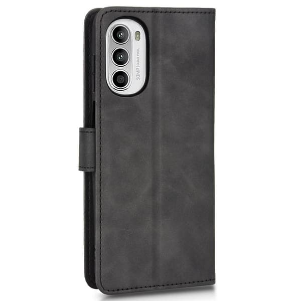 SKALO Motorola Moto G52 Matt PU-læderpungetui - Sort
