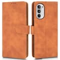 Pikkukuva 1 / 6: SKALO Motorola Moto G52 Matt PU Nahka lompakkokotelo - Ruskea