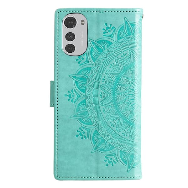 SKALO Motorola Moto E32/E32s Mandala lompakkokotelo - Turkoosi
