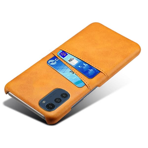 SKALO Motorola Moto E32/E32s PU-Läder Korthållare Skal - Ljusbrun