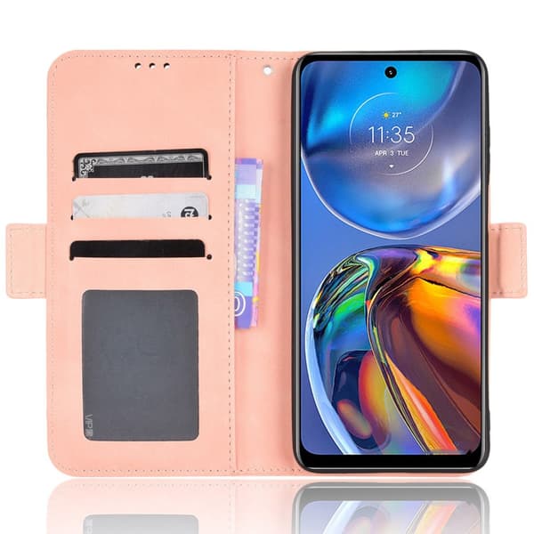 SKALO Motorola Moto E32/E32s 6-lokeroa Lompakkokotelo - Pinkki