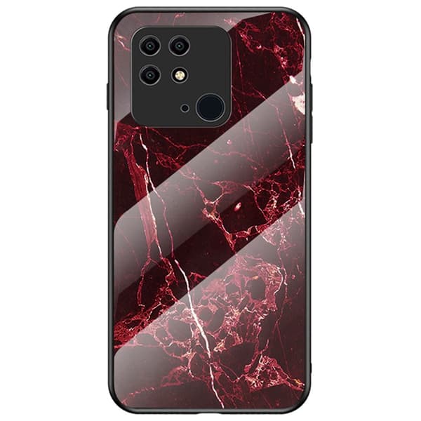 SKALO Xiaomi Redmi 10C Marmori karkaistu lasi TPU-suojakuori - #6