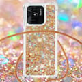 Miniatyrbild 4 av 6: SKALO Xiaomi Redmi 10C Kvicksand Glitter Mobilhalsband - Guld